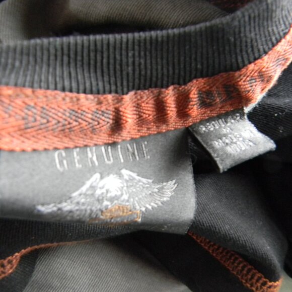 HARLEY DAVIDSON BLACK/GRAY RAGLAN MEN'S LOGO T-SHIRT SZ MEDIUM M - Picture 5 of 5